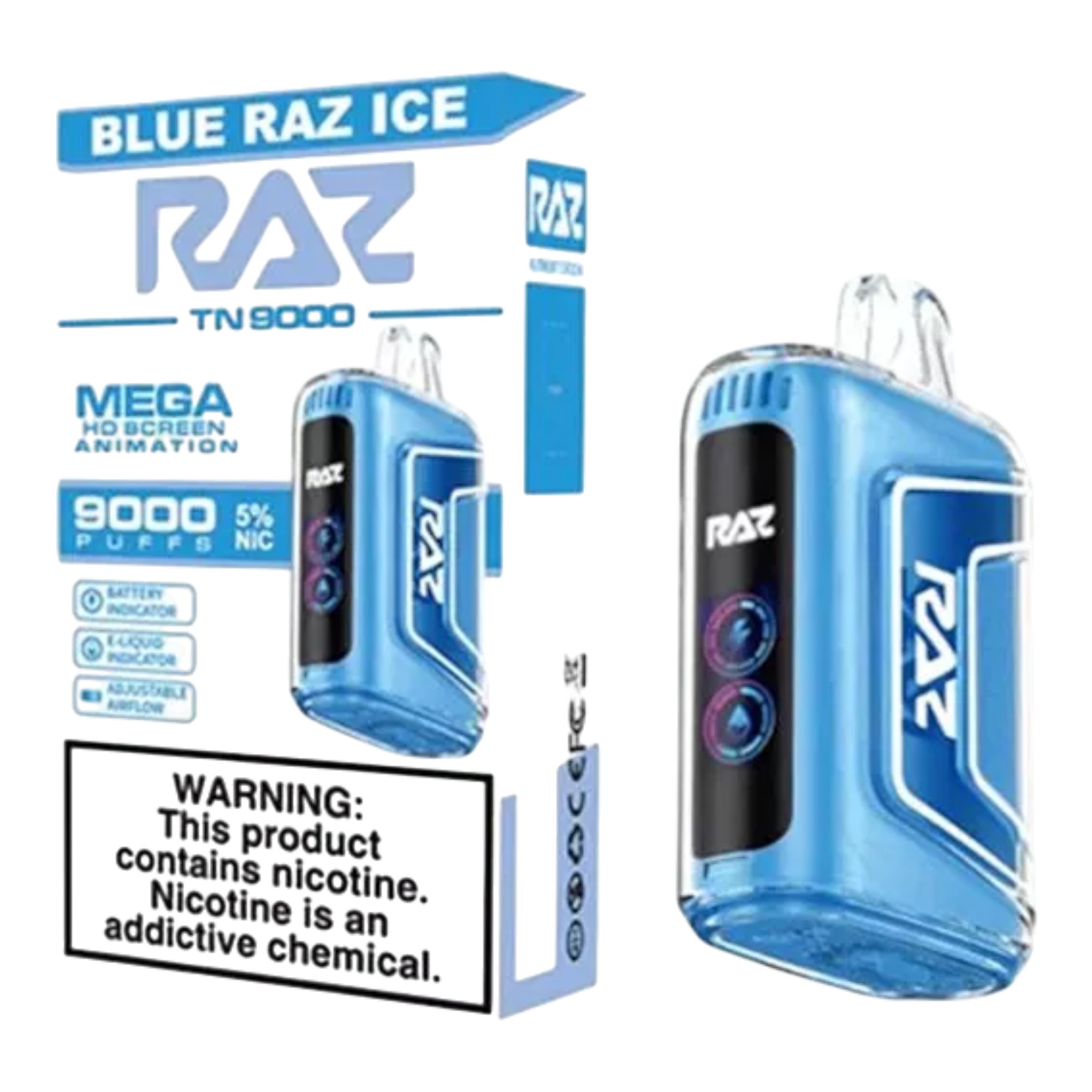 RAZ 9K • Blue Raz Ice - RAZ 9K BLUE RAZ ICE
